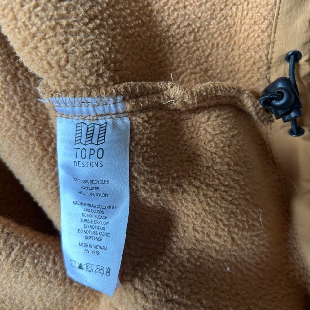 TOPO DESIGNS Subalpine Fleece Khaki Brown Vest ~ Size Large - Picture 6 of 6